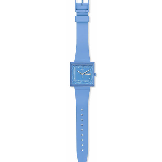 Orologio unisex Swatch What if? cassa quadrata in bioceramic blu 41,8mm SO34S700-2