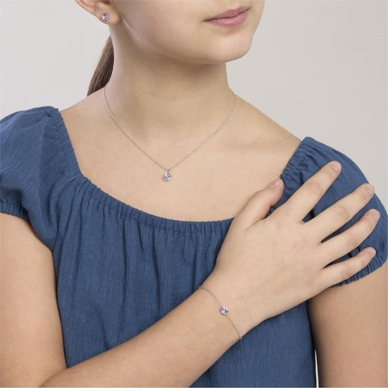 Bracciale Mabina Quattro Desideri Junior in argento con fiore 16,5 cm