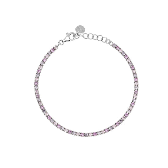 Bracciale Mabina Mini Tennis Junior in argento zirconi rosa 16,5 cm