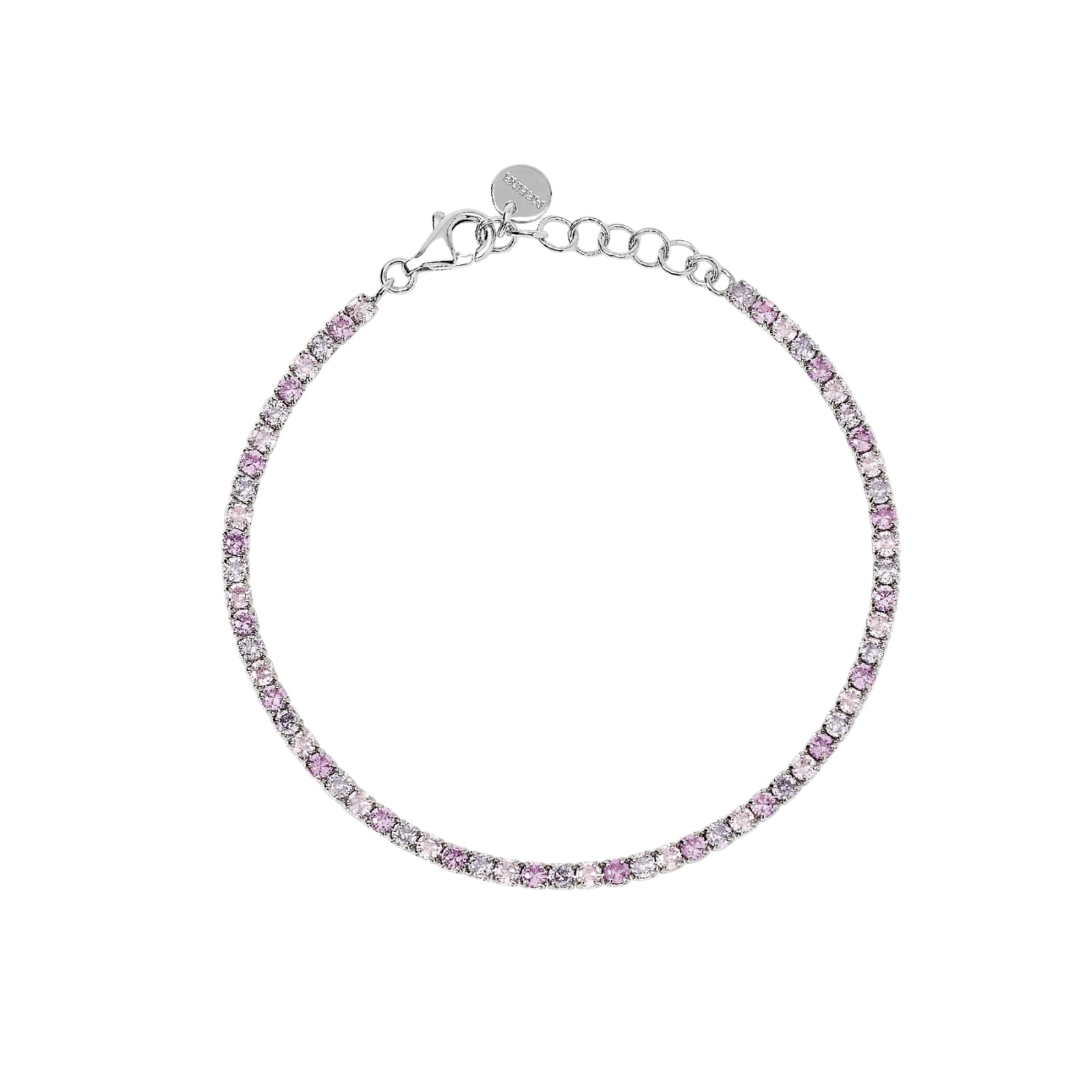 Bracciale Mabina Mini Tennis Junior in argento zirconi rosa 16,5 cm