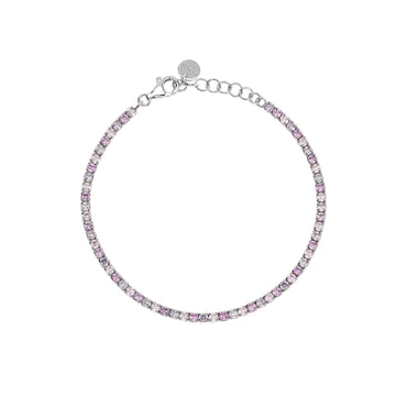 Bracciale Mabina Mini Tennis Junior in argento zirconi rosa 16,5 cm