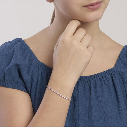 Bracciale Mabina Mini Tennis Junior in argento zirconi rosa 16,5 cm