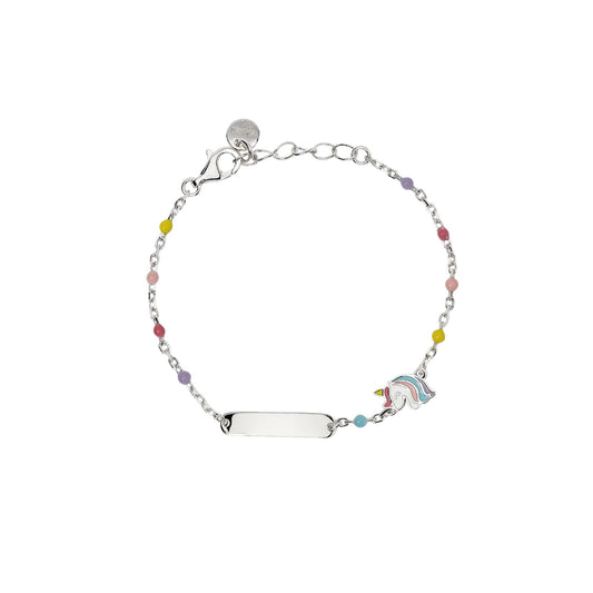 Bracciale catena Mabina Junior in argento unicorno multicolor 14 cm