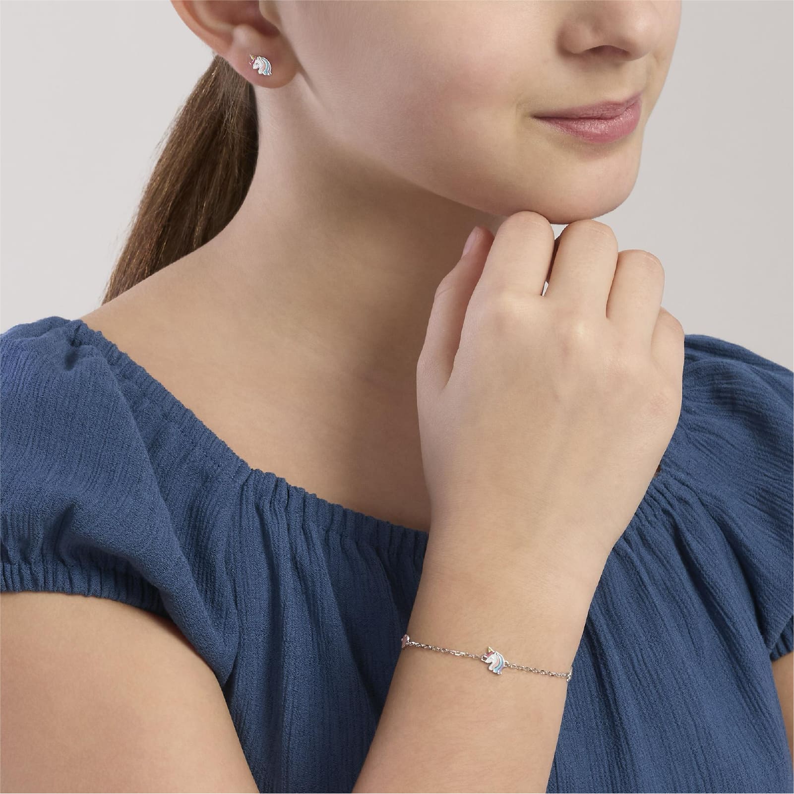 Orecchini a lobo Mabina Mini Pony Junior in argento unicorno MISURA UNICA