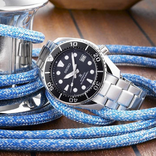 Orologio automatico Seiko Prospex Mare uomo in acciaio quadrante nero 45mm SPB101J1-2