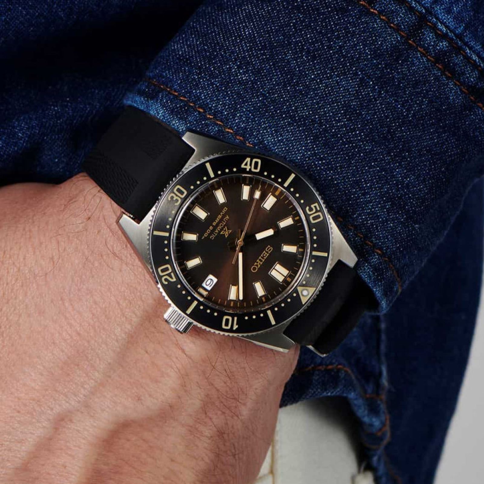 Orologio automatico Seiko Prospex Mare uomo acciaio, silicone quadrante marrone 40,5mm SPB147J1-2