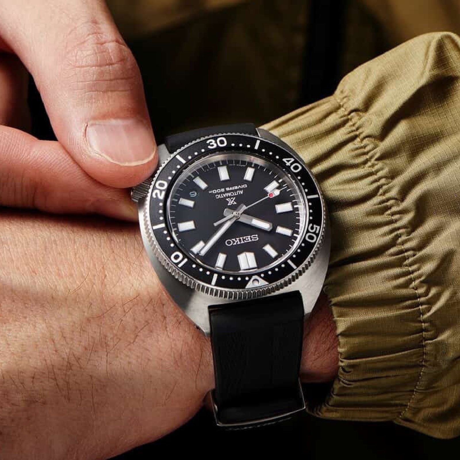 Orologio automatico Seiko Prospex Mare uomo acciaio, silicone quadrante nero 41mm SPB317J1-2
