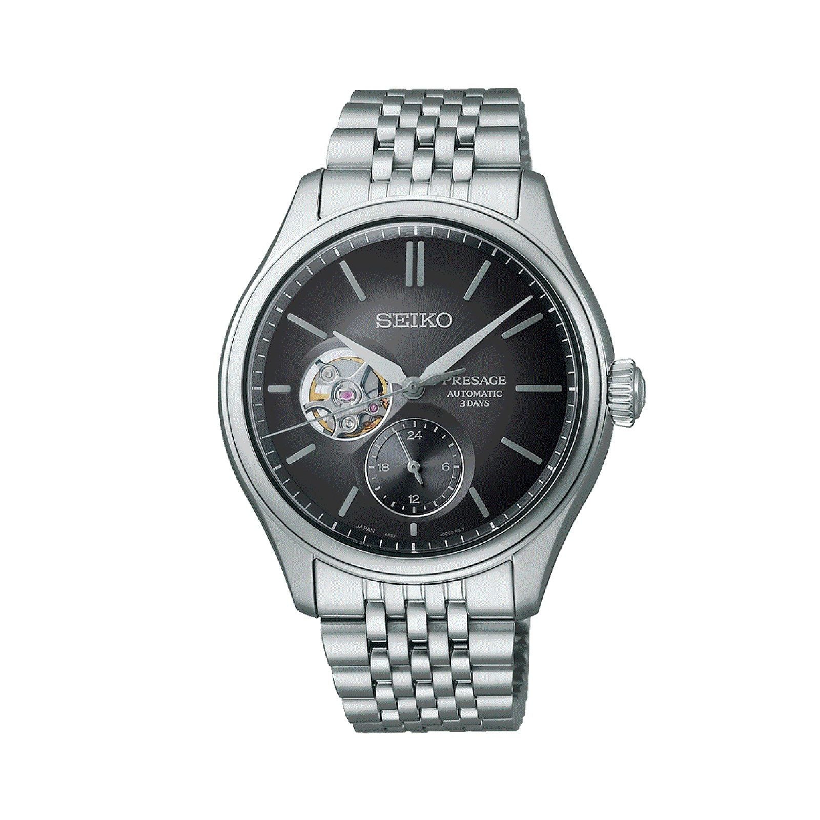 Orologio uomo Seiko Presage Classic in acciaio quadrante nero 40,2mm SPB471J1-1
