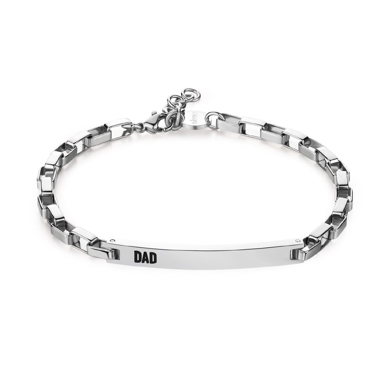Bracciale uomo S'Agapõ Proud acciaio maglie rettangolari e targa SPD16-1