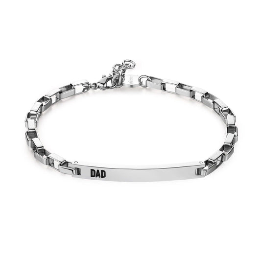 Bracciale uomo S'Agapõ Proud acciaio maglie rettangolari e targa SPD16-1