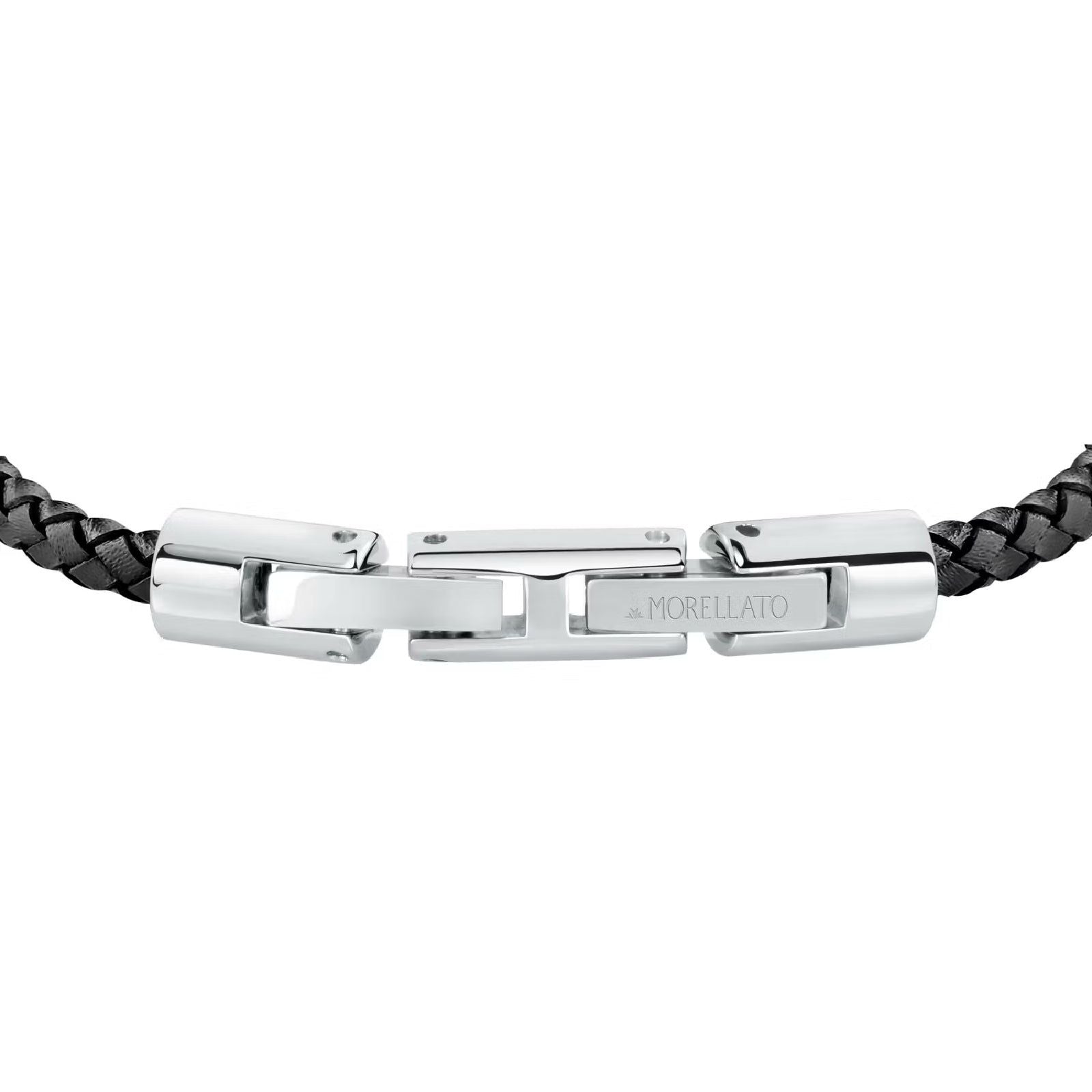 Bracciale uomo Morellato Moody acciaio e pelle nera SQH59-3