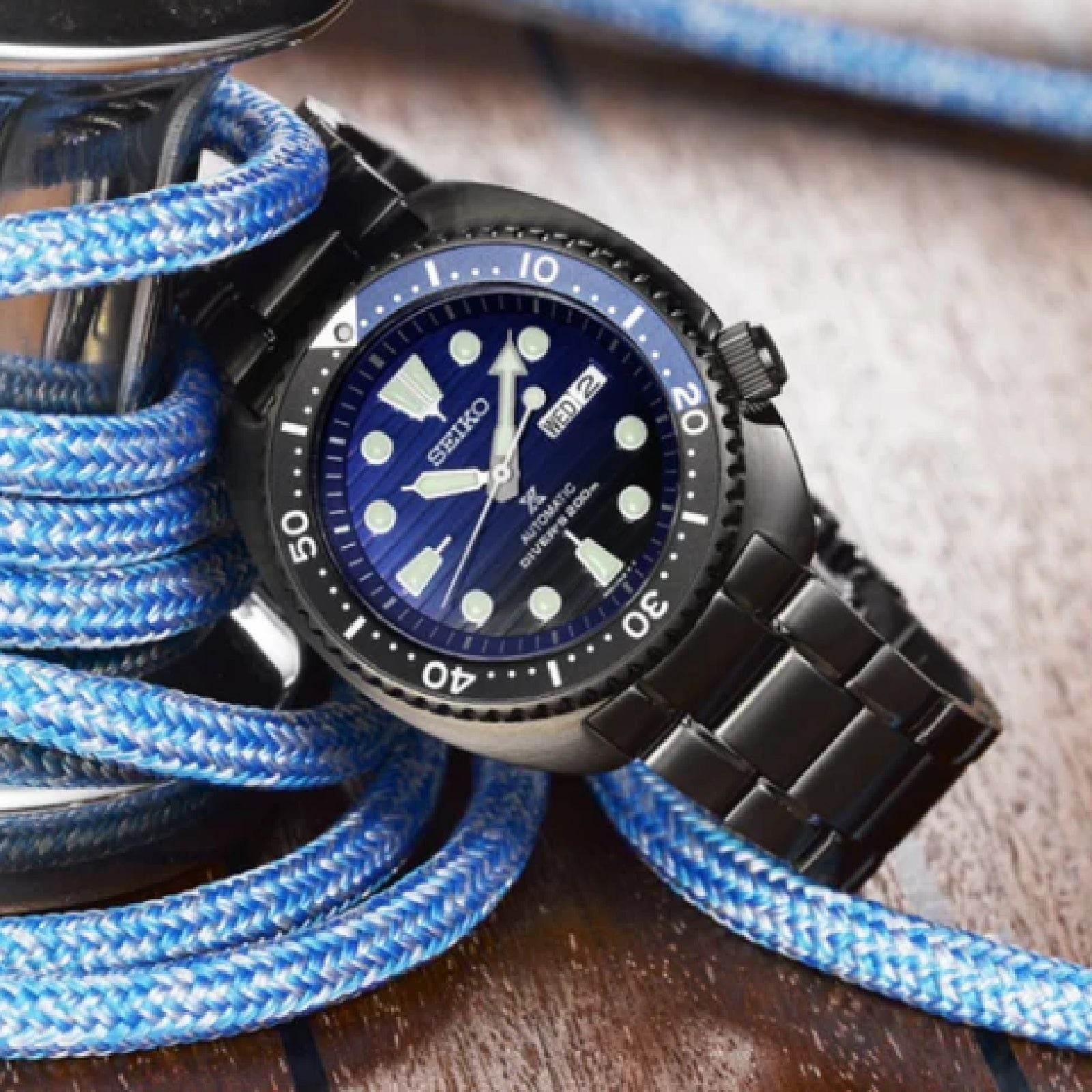 Orologio uomo automatico Seiko Prospex Save The Ocean acciaio nero blu 45mm SRPD11K1-2