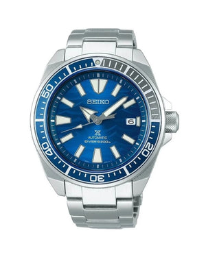 Orologio automatico Seiko Prospex Save The Ocean uomo cassa 48,4mm bracciale acciaio quadrante blu riserva carica 41h SRPD23K1