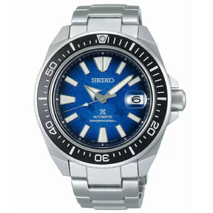 Orologio automatico manuale Seiko Prospex Save The Ocean uomo cassa 43mm bracciale acciaio quadrante blu manta riserva carica 41h SRPE33K1