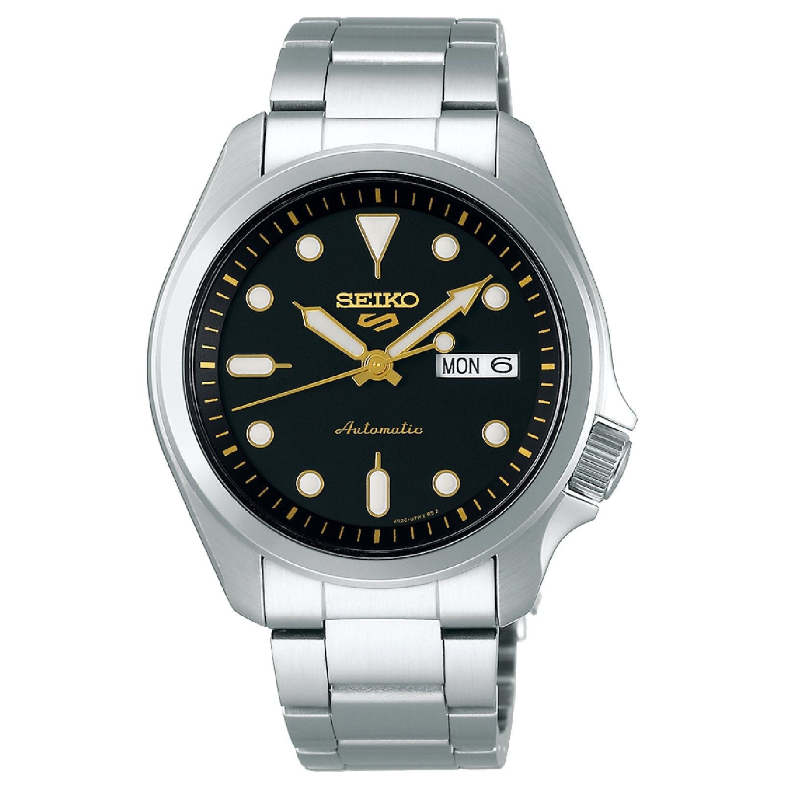 Orologio automatico Seiko 5 Sports uomo acciaio quadrante nero giallo 40mm SRPE57K1-1