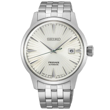 Orologio auto Seiko Presage Cocktail uomo acciaio quadrante bianco 40mm SRPG23J1-1