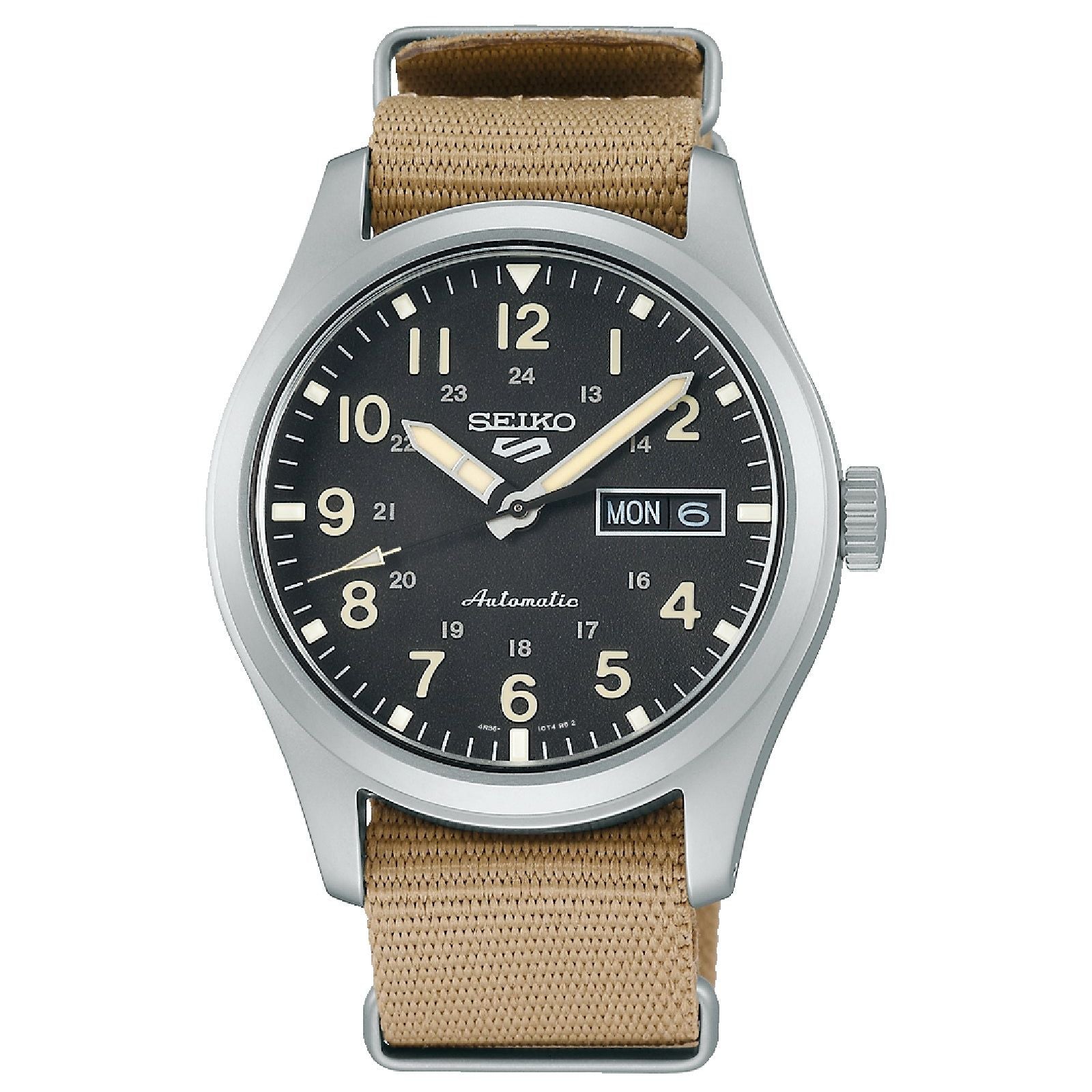 Orologio automatico Seiko 5 Sports uomo acciaio nylon quadrante nero 39,4mm SRPG35K1-1