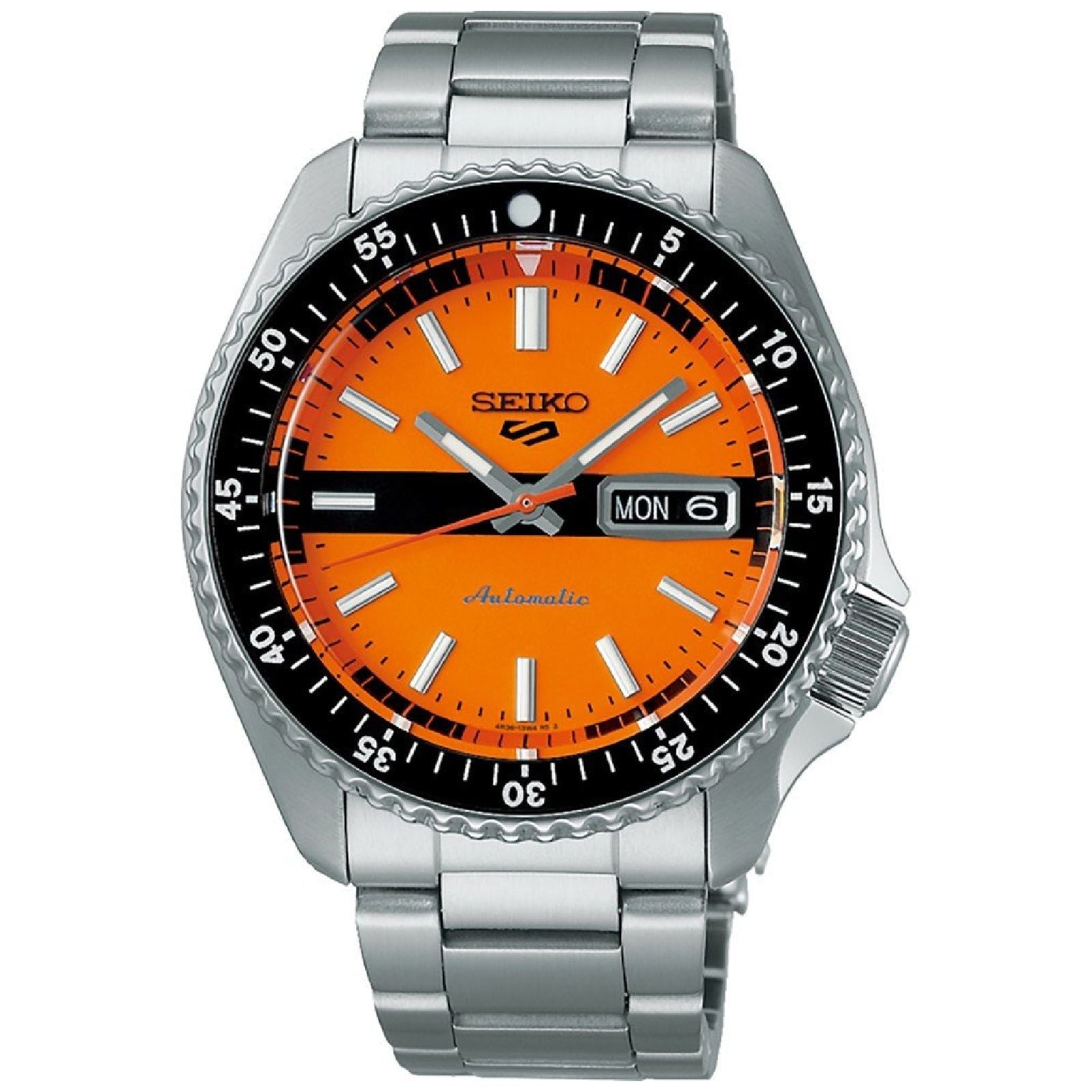 Orologio automatico Seiko 5 Sports uomo acciaio quadrante arancione 42,5mm SRPK11K1-1
