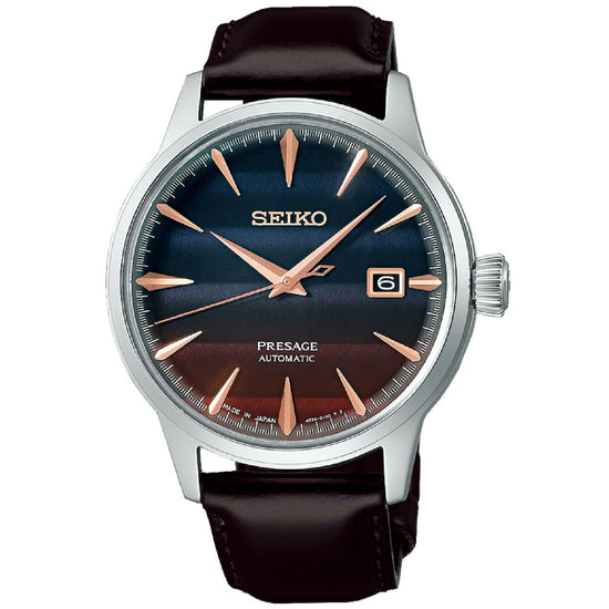 Orologio automatico uomo Seiko Presage acciaio pelle quadrante sfumato 40,5mm SRPK75J1-1