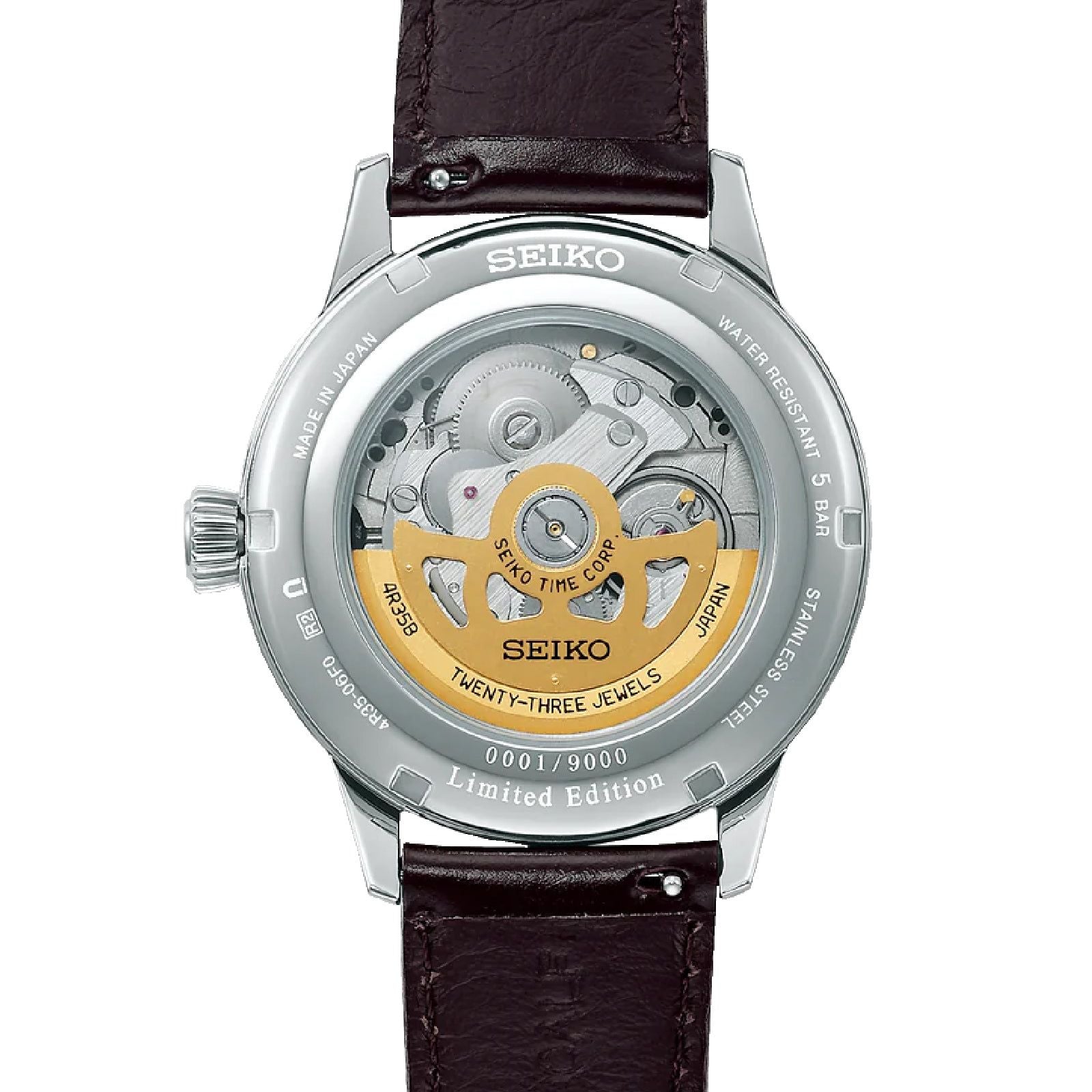 Orologio automatico uomo Seiko Presage acciaio pelle quadrante sfumato 40,5mm SRPK75J1-2