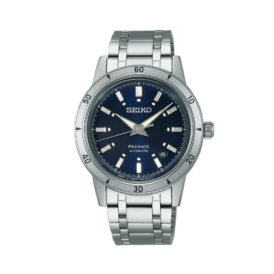 Orologio uomo Seiko Presage Style60's in acciaio quadrante blu 39,5mm SRPL07J1-1