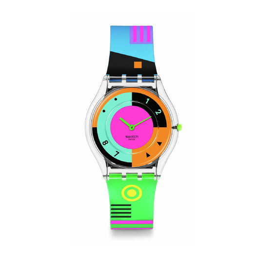 Orologio unisex Swatch Neon HOT RACER quadrante multicolor cassa di 34mm SS08K119-1