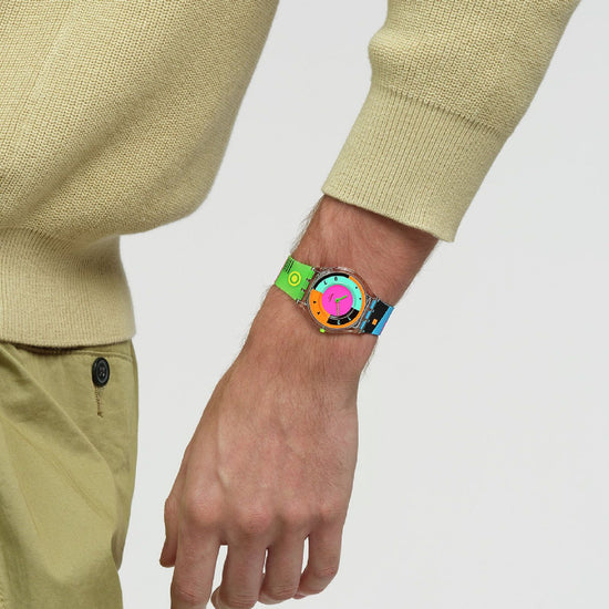 Orologio unisex Swatch Neon HOT RACER quadrante multicolor cassa di 34mm SS08K119-5