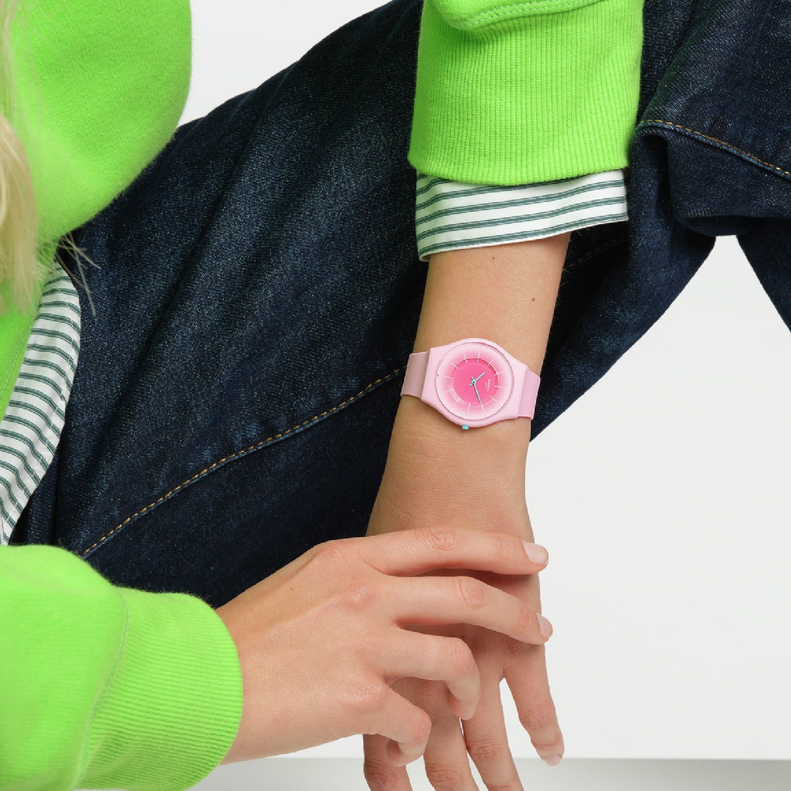 Orologi unisex Swatch Essentials cassa origine biologica silicone rosa 34mm SS08P110-4