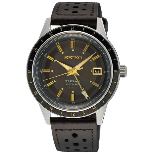Orologio automatico Seiko Presage Style60's uomo acciaio pelle marrone 40,8mm SSK013J1-1