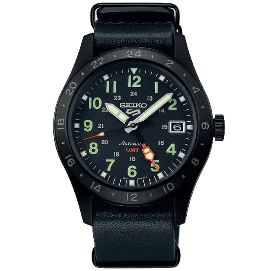 Orologio automatico Seiko 5 Sports uomo acciaio e pelle nera 39mm SSK025K1-1