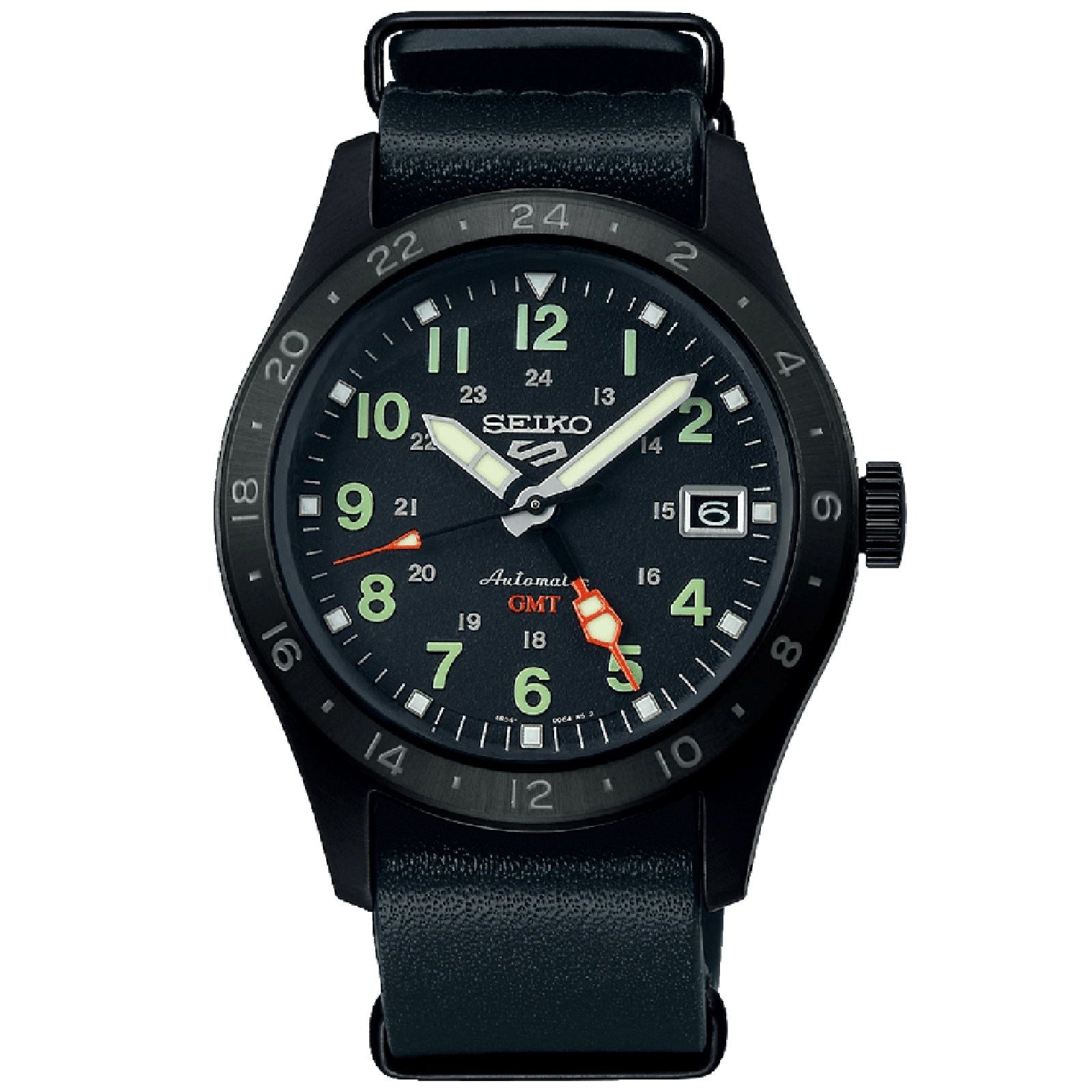 Orologio automatico Seiko 5 Sports uomo acciaio e pelle nera 39mm SSK025K1-1