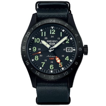 Orologio automatico Seiko 5 Sports uomo acciaio e pelle nera 39mm SSK025K1-1