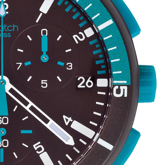 Orologio uomo Swatch The March Collection in silicone viola 42 mm SUSV400-3