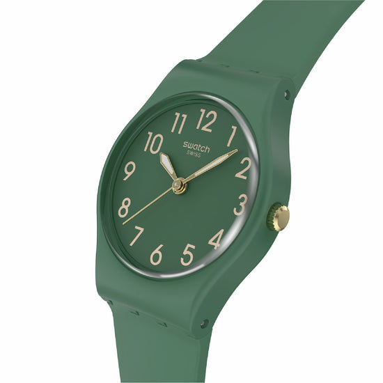 Orologio solo tempo Swatch in silicone color verde da donna SW.LG130