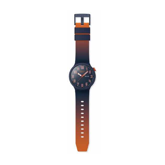 Orologio solo tempo uomo Swatch in silicone e alluminio blu