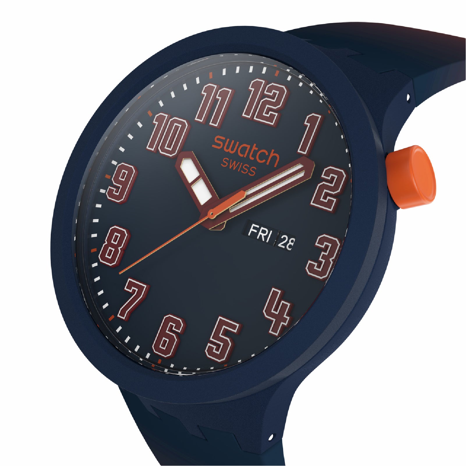 Orologio solo tempo uomo Swatch in silicone e alluminio blu