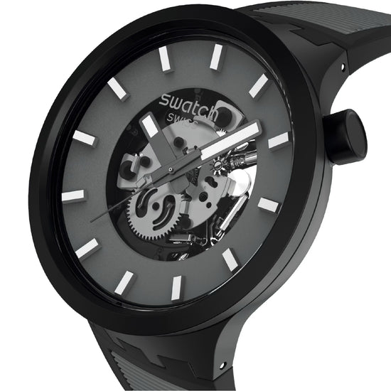 Orologio al quarzo Swatch in silicone color nero da uomo SW.SB05B113