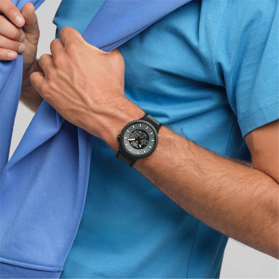 Orologio al quarzo Swatch in silicone color nero da uomo SW.SB05B113