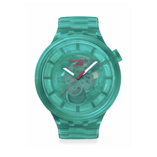 Orologio al quarzo Swatch colore turchese trasparente unisex SW.SB05L101