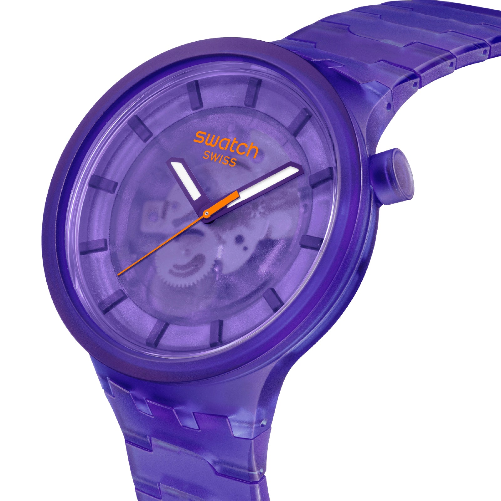 Orologio al quarzo Swatch colore viola trasparente unisex SW.SB05V103