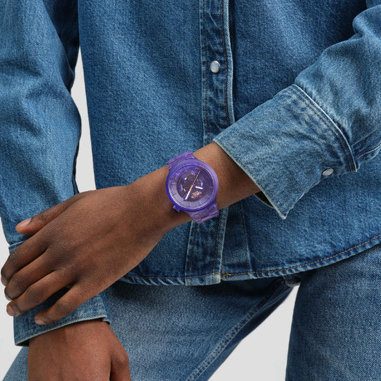 Orologio al quarzo Swatch colore viola trasparente unisex SW.SB05V103
