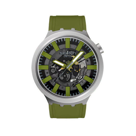 Orologio Swatch da uomo 47mm cinturino verde opaco MISURA UNICA