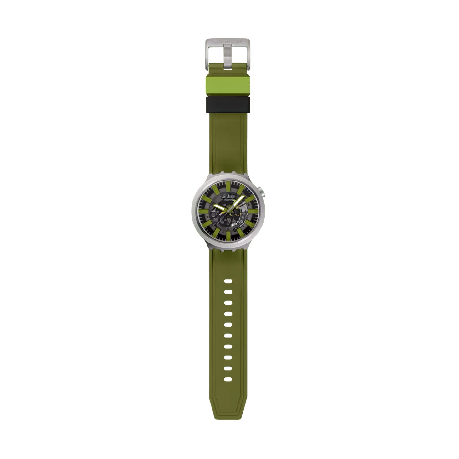 Orologio Swatch da uomo 47mm cinturino verde opaco MISURA UNICA