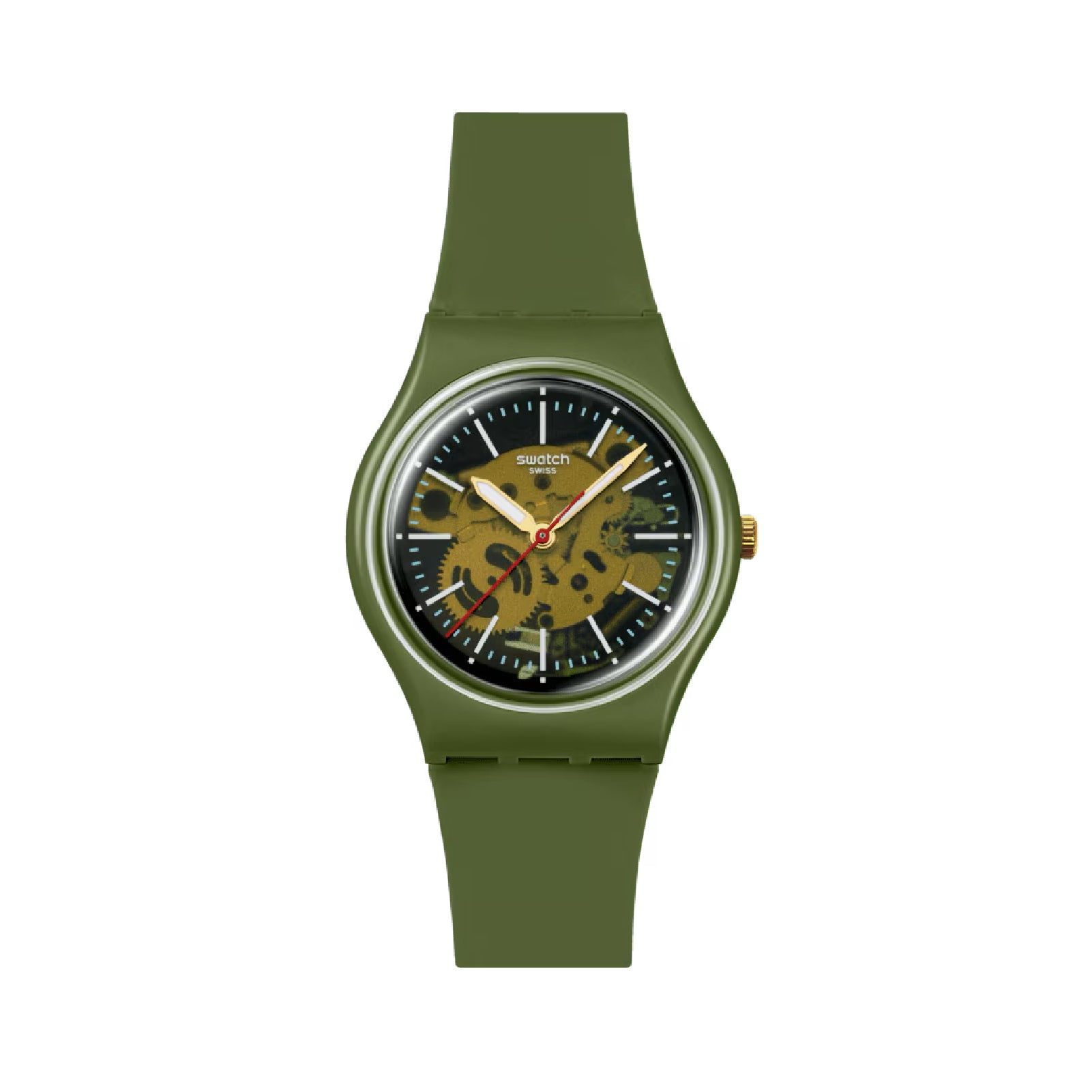 Orologio solo tempo Swatch in silicone di colore verde unisex SW.SO28G110