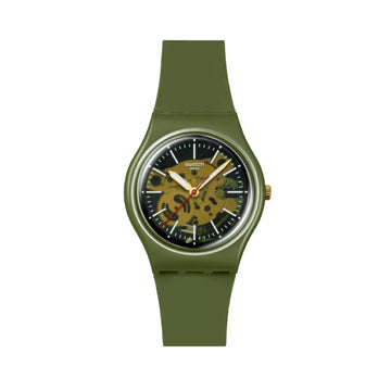 Orologio solo tempo Swatch in silicone di colore verde unisex SW.SO28G110