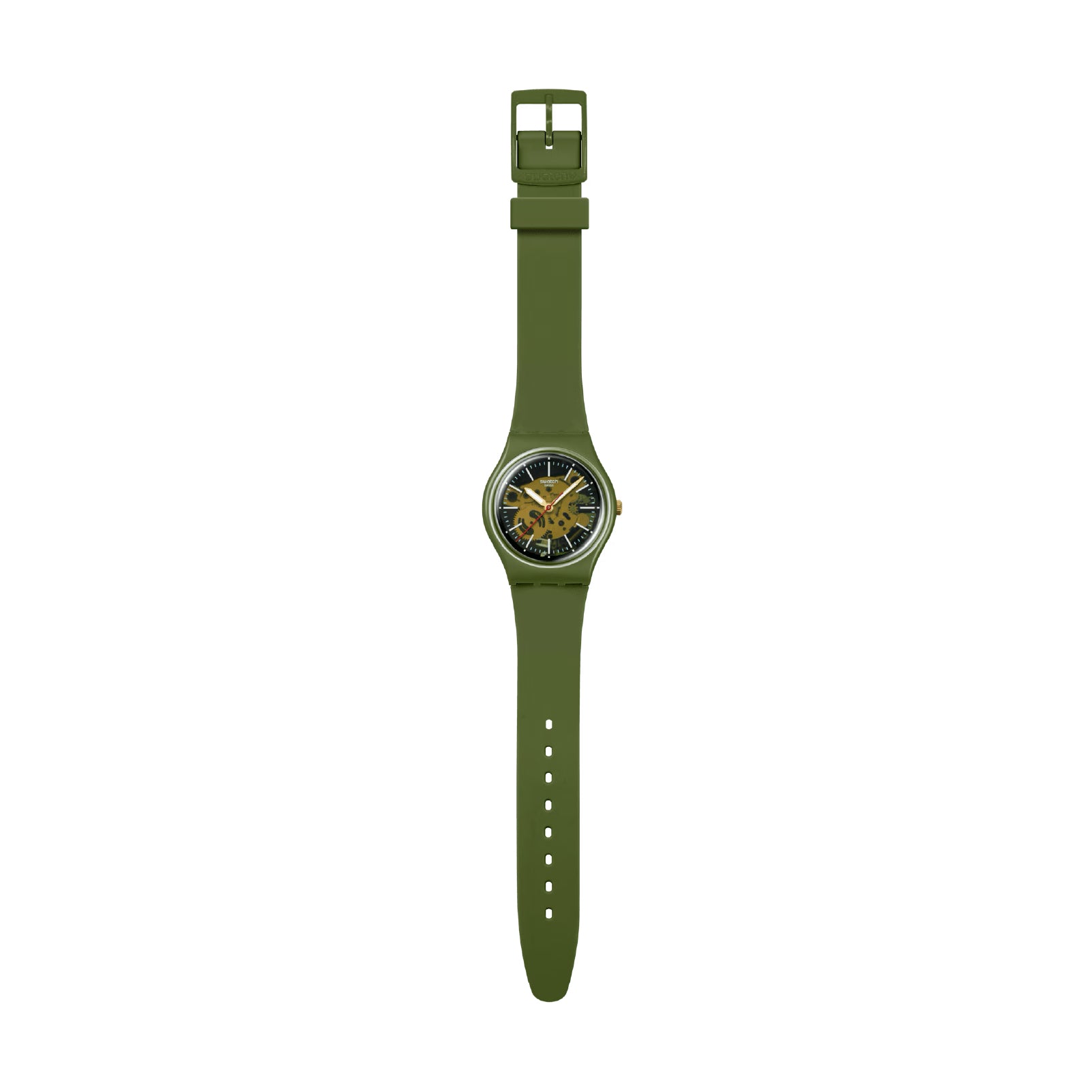 Orologio solo tempo Swatch in silicone di colore verde unisex SW.SO28G110