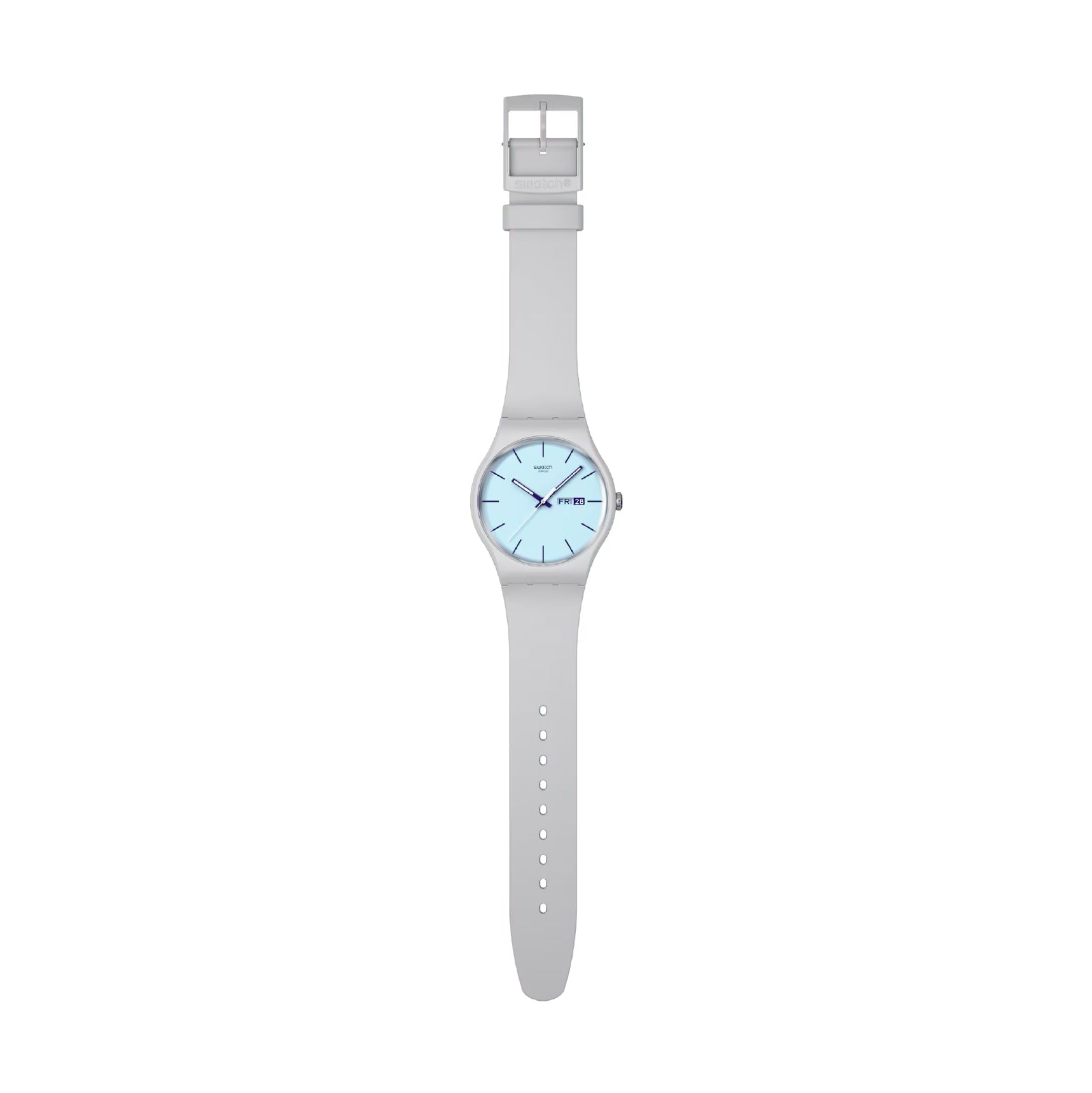 Orologio solo tempo Swatch in silicone grigio e azzurro unisex SW.SO29M702