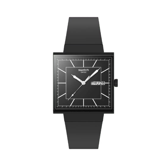 Orologio Swatch materiale biologico colore nero unisex SW.SO34B701