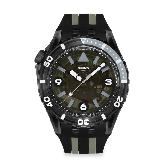 Orologio Swatch SCUBAQUA biosourced bianco nero trasparente MISURA UNICA