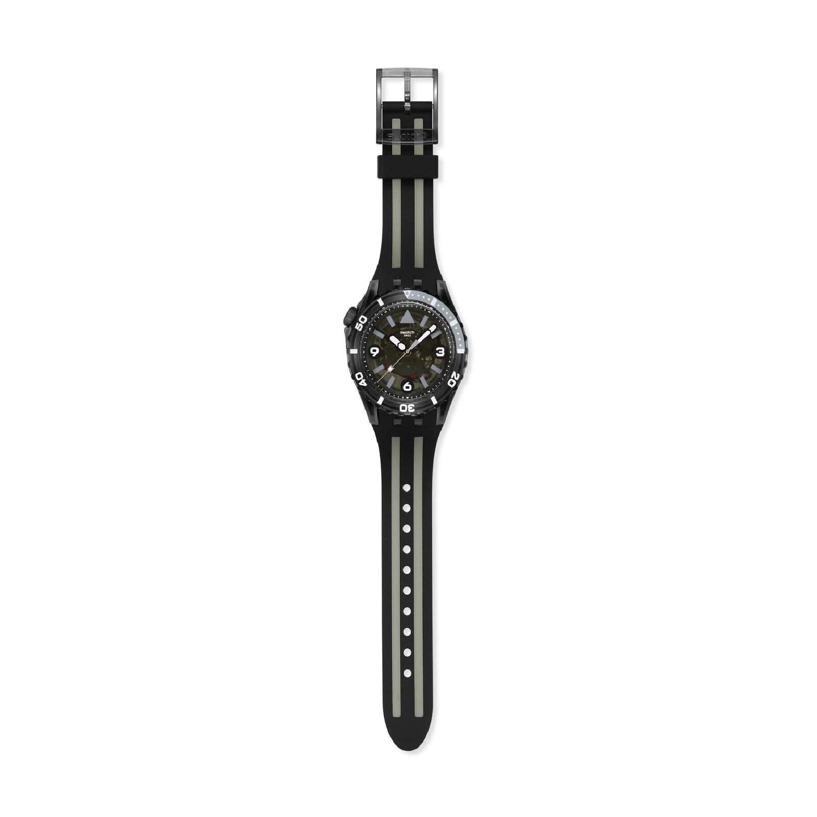 Orologio Swatch SCUBAQUA biosourced bianco nero trasparente MISURA UNICA
